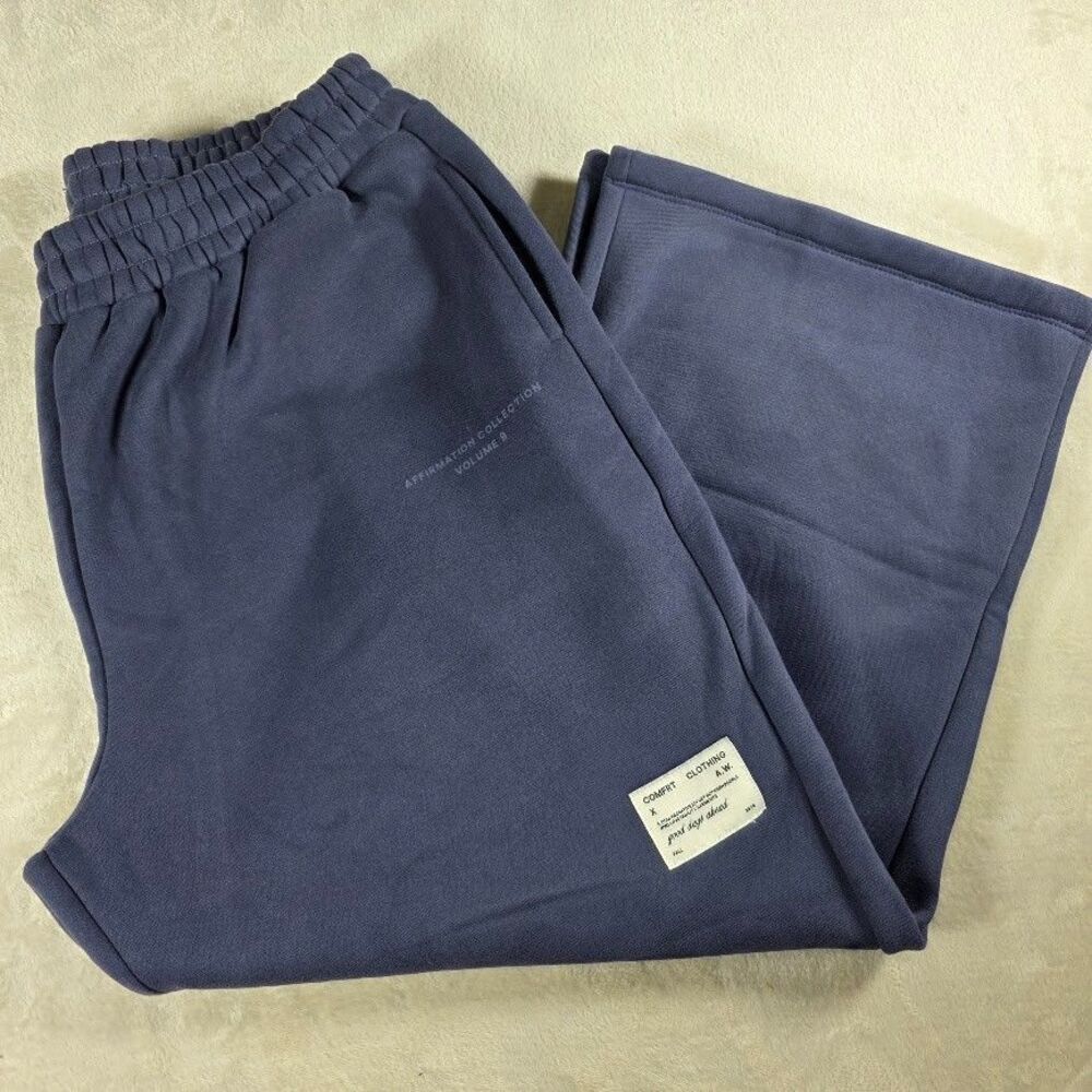 Comfrt Affirmation Collection Straight Wide Leg Sweatpants Midnight Blue Sze 2XL